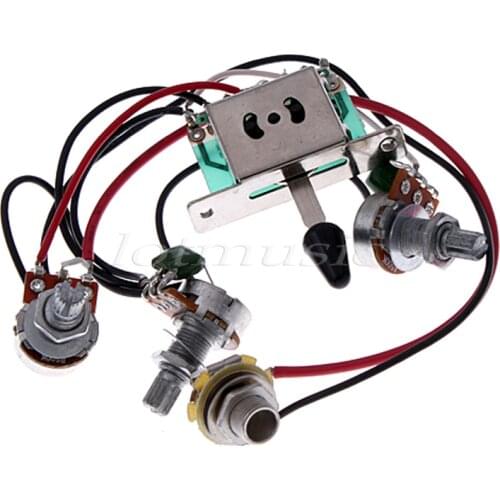 5* Pickup Switch Pots Jack Wiring Harness for Fender Strat Guitar Replacement