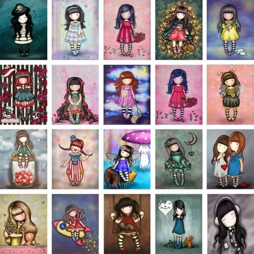 5D Diamond Painting Drilling Circular Cartoon Fairy Mosaic Kit Painting Home Decoration Art Crafts