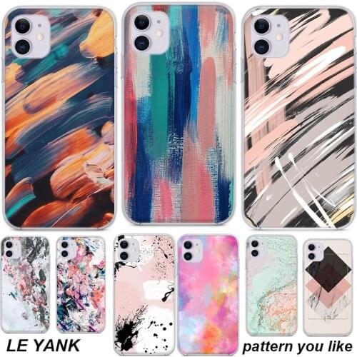 Watercolor vintage Gradual Color Marble Phone Case for iPhone 11pro SE 2020 XR XS Max X 6 6S 7 8 silicone anti-fall Back Cover
