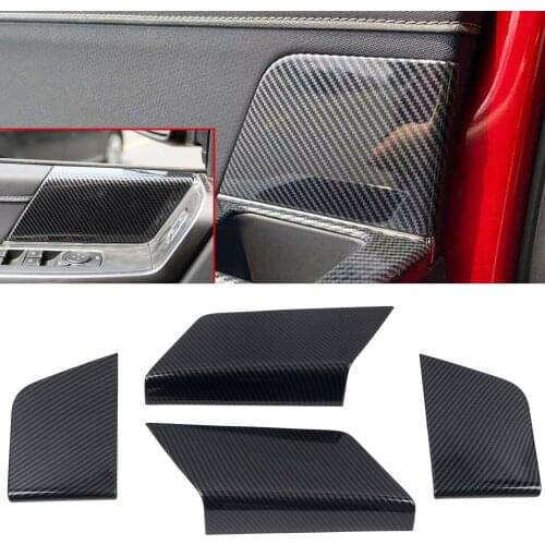 Car Accessories for Ford F-150 F150 4-door 2021 2022 Carbon Fiber Painted Interior Door Panel Decoration Cover Trim 4pcs