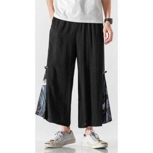 Chinese Style Mens Harem Pants Vintage Jogger Sweatpants Men Patchwork Casual Summer Woman Straight Trousers Large Size 5XL