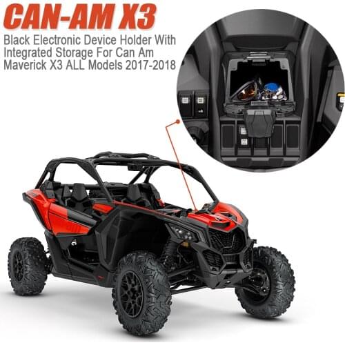 Black Electronic Device Holder With Integrated Storage FOR Can Am Maverick X3 Models 2017 2018 2019 2020