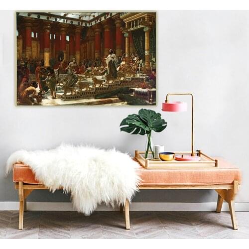 Citon Edward John Poynter《The Visit Of The Queen Of Sheba To King Solomon》Canvas Oil Painting Picture Wall Decor Home Decoration