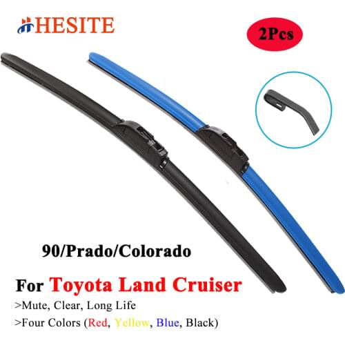 HESITE Blue Wiper Blades Colorful For Toyota Land Cruiser 90 J90 Series 3.0 TD Model Accessories 1997 1998 1999 2000 2001 2002