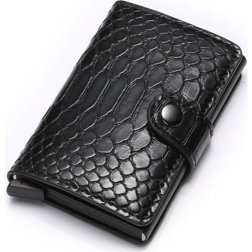 Aaby 2021 PU Leather Snakeskin Card Holder With Hasp Women Wallet Can Effectively Shield RFID And NFC Signal Protect Imformation