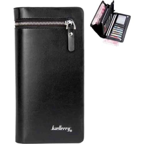 Mens Wallets Mens New Series Multi-Functional Business Coin Purses Mens PU Zipper Long Handbags Mobile Phone Bags