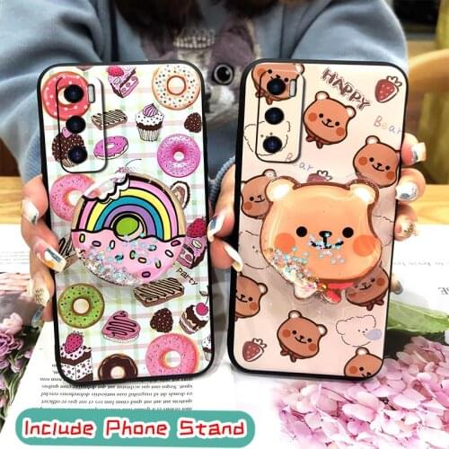 Phone stand holder Silicone Phone Case For VIVO V20 SE/Y70 2020 drift sand Shockproof Back Cover