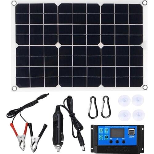GTBL 100W Solar Panel 12V Battery Charger Kit 50A Controller for Caravan Van Boat Dual USB