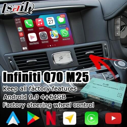 Android / carplay interface box for Infiniti Q70 / M25 M37 2012-2017 with Fuga QX50 QX60 QX70 QX80 GPS navigation by Lsailt