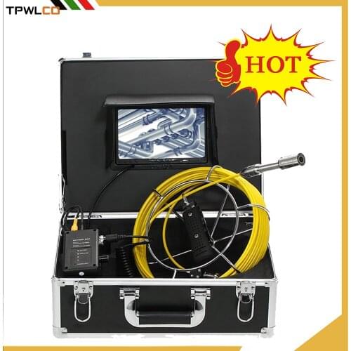 Pipe Wall Sewer Inspection Camera System,7inch 23mm Industrial Pipeline Drain Endoscope Video Camera with 12leds