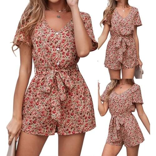 Summer Women Matching Sets Print Floral Color Lace Up Short Sets Beachwear Clothing 2021 New Hot Casual Fitness Suits C2459