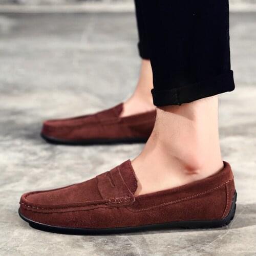 Men Casual Shoes Fashion Male Shoes Suede Leather Men Loafers leisure Moccasins Slip On Mens driving Shoes Large Size 6.5-11