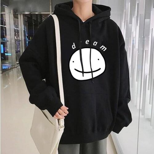 Dream Smp Smile Boys Printing Hoodie Men Harajuku Korean Unisex Winter Warm Fashion Oversized Aesthetics Patchwork Sweatshirts