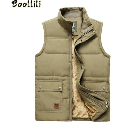 2020 Large Size 5XL Winter Fleece Thick Warm Vest Men Casual Outwear Sleeveless Jacket Male Waistcoat Multi Many Pocket Vest