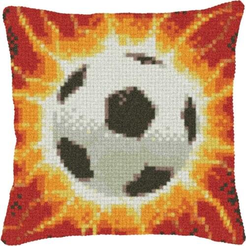Football DIY Latch Hook Rug Kit 3D Segment Embroidery Pillow Wool Cross Stitch Carpet Set Crafts