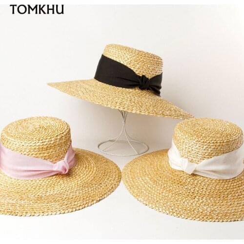 New Natural 15cm Wide Brim Straw Hat Floppy Beach Sun Hats for Ladies Big Brim Noble Elegant Summer Cap UV 50+ Protection Cape