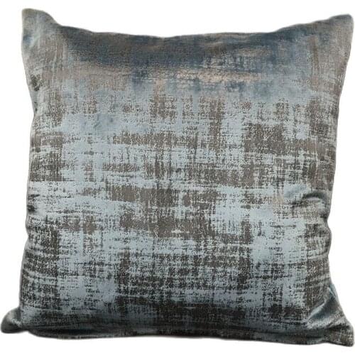 OEM Blue Embossed Sofa Pillowcase Home Decorative Velvet Printing Square Cushion Cover