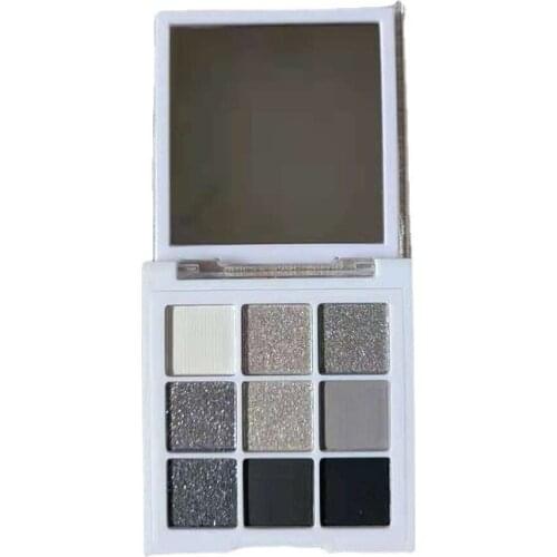 9 Colors Smoky Makeup Private Label Eyeshadow Palette Wholesale No Label Matte Cement Gray Black Shimmer Cosmetics Eye Shadow