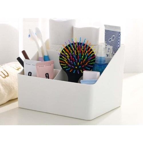 Multi-grid Plastic Desktop Storage Box Makeup Organizer Cosmetic Sundries Remote Controller Container Home Office Finishing Box
