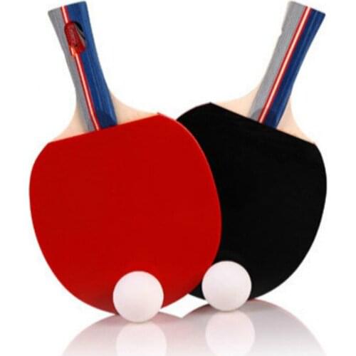 2 Pieces/Set Table Tennis Rackets Ping Pong Paddle Long/Short Handle Double Face Pimples-in Table Tennis Racket Rubber Balls Bag