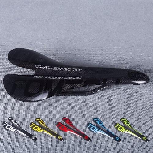 TOMTOU Full 3k Carbon Cycling Saddle Bicycle Mountain Road Bike Front Seat Mat MTB Parts Round rail bow size 7*9mm