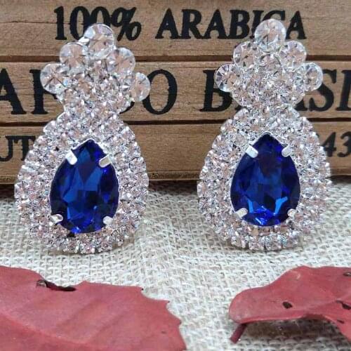 ZerongE jewelry Royal blue crystyal Dangle Earring lady gold green/clear/yellow/red/fushia colorful pageant crystal earring