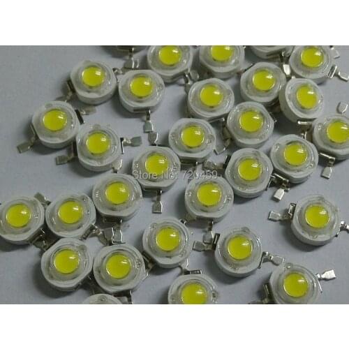1W High light LED Bulbs High power Lamp beads Pure White/Warm White 300mA 3.2-3.4V Free shipping LED high power chip