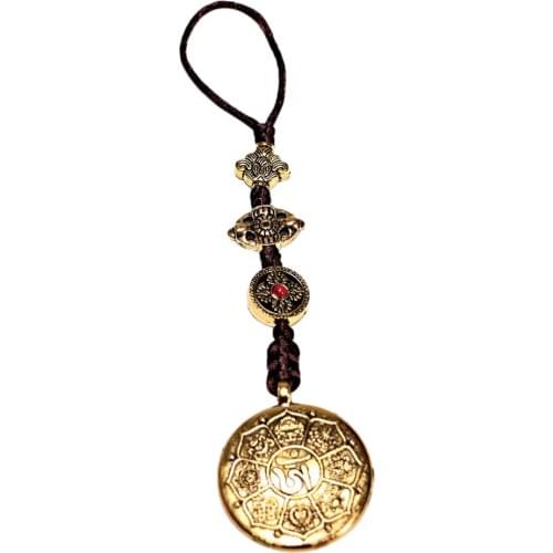 Handmade Tibetan Buddhism Amulet Nepal Copper Eight-diagram-shaped Amulet