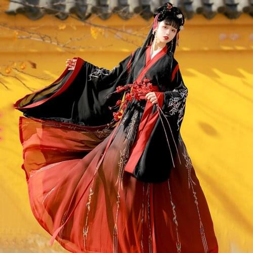 Traditional Hanfu Dress Women Qing Dynasty Folk Dance Clothes Adult Ancient Chinese Costume Chinese Folk Dancer Wear DNV12751