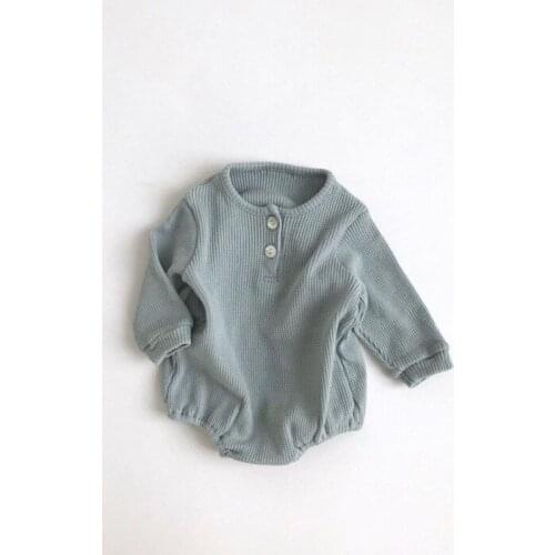 Newborn Autumn Knitted Baby Clothes Ribbed Cotton Spring Winter Baby Romper Infant Toddler Jumpsuit for Girls Boys One Piece