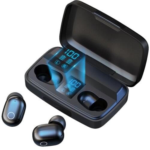 TOPK T10 TWS Wireless Headphones Bluetooth 5.0 Earphones 2000mAh Charging Box Earbuds Fingerprint Touch Headset For Sports /Game