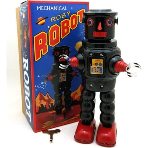 Vintage Children Toys Tin Robots Wind up Toys Home Collection Retro Craft Robot Tin toy Gifts
