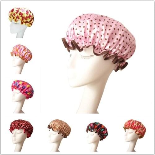 Waterproof Shower Cap Lovely Cute Colorful Cap for Women Anti Oil Hat Elastic Bathing Cap Women Hair Salon Bathroom Cap Hot Sale