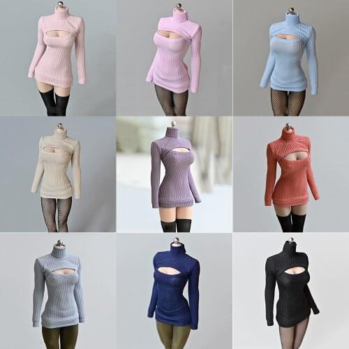 In stock 1/6 woman doll model accessories clothing 12 inch movable doll female body original open chest sweater
