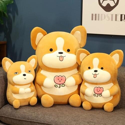 1pc 35/45CM Cute Expression Shiba Inu Dog Plush Toy Kawaii Dog Stuffed Soft Animal Doll Cartoon Toy Gift For Kids Baby Children