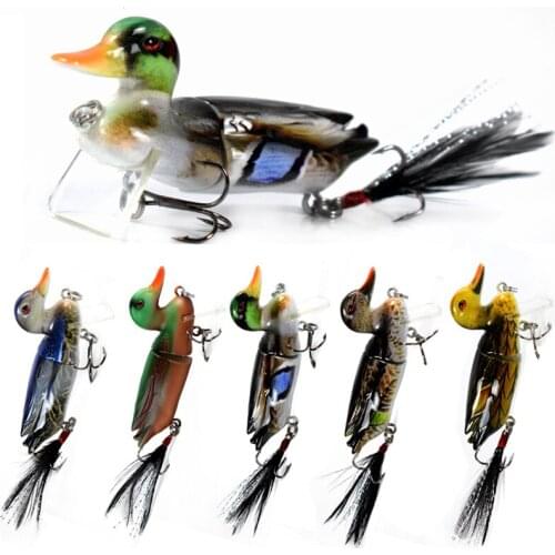 1PC Duck Fishing Lure Propeller flipper Ducking Fishing Frog Lure 7cm 11g Artificial Bait 3D Eyes Day Baits Bass Fishings Tackle