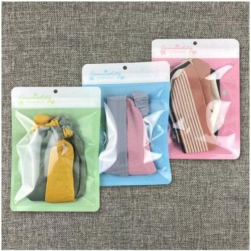 100 pcs Pink Blue Scarf Underwear Towel Socks Packaging Bag with Zip Lock, Accessories Storage Plastic Storage Bags for Shop