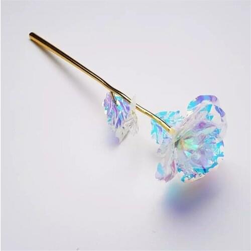 Valentines Day Creative Gift 24k Aluminum Foil Gold Rose Lasting Eternal Love Wedding Decoration Lover Lighting Rose 1 Pcs