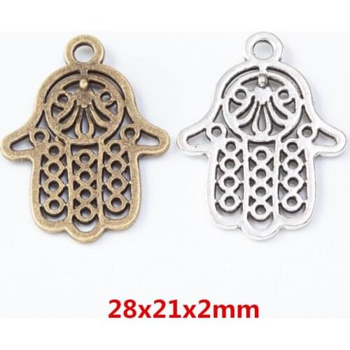 40 pieces of retro metal zinc alloy Hand pendant for DIY handmade jewelry necklace making 7568