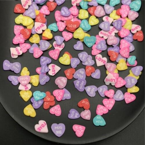 60g Heart Polymerclay,Soft Clay Sprinkle For Kids Diy/Craft Diy Making/Nail Art/Scrapbook Decoration/Craft Filler wholesale