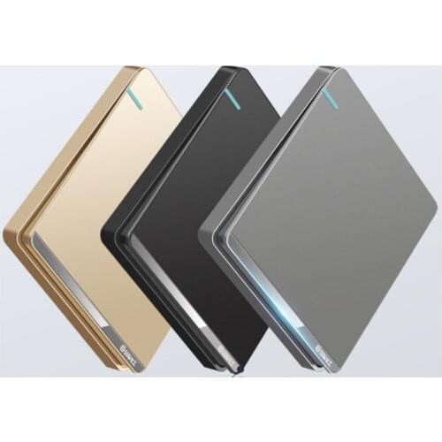 86*86mm EU Press Button Switch Panel Face Plate Gold/Grey