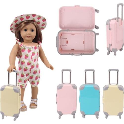 Doll Accessories 43 cmReborn Baby Doll Suitcase, 18-inch American Doll Suitcase, Christmas Gifts For Girls, Childrens Toys