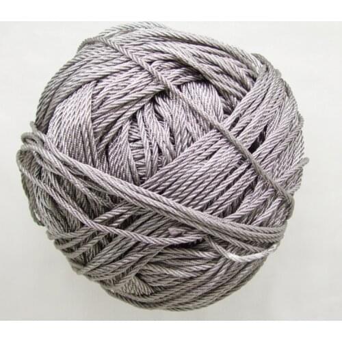 Free shipping 10mtrs/Lot Vintage Grey Silver 3mm Nylon Braide Persian Cord Macrame&Craft Yarn