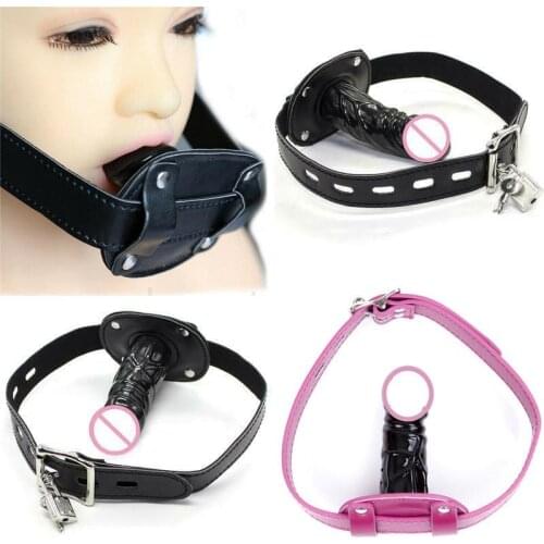 Manyjoy Open Mouth Gag Bite Silicone Penis Plug Dildo Fetish Bondage Sex Toys BDSM Slave Products for Woman Couples Adult Game