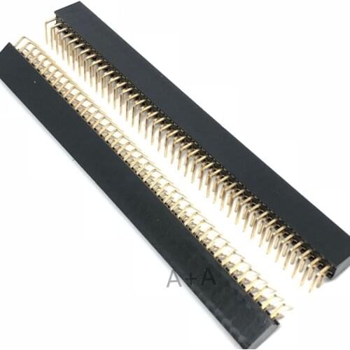 5PCS Pitch 2.54mm 2x40Pin 80 Pin Female Double Row Right Angle Straight Header Strip Connector Socket