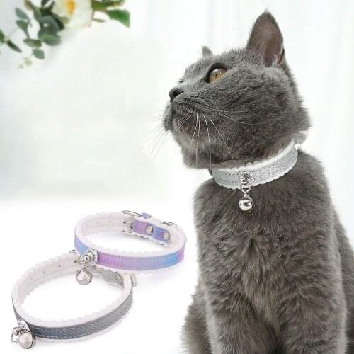 Breathable Pet Collar Adjustable Gradient Cat Bell Dog Collar Soft Padded Reflective Cat Collar Christmas Cats Products for Pets