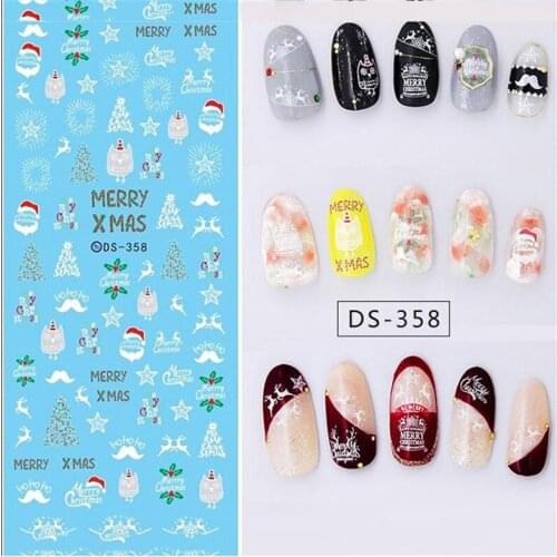 Christmas Snowman Tree Boots Bells Deer Water Transfer Nail Art Sticker Decal Slider Manicure Wraps Tool Tips Women Nail Art