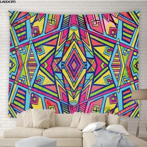 Colorful Geometry Tapestry Modern Abstract Creative Science Universe Tribe Background Wall Hippie Living Room Bedroom Home Decor