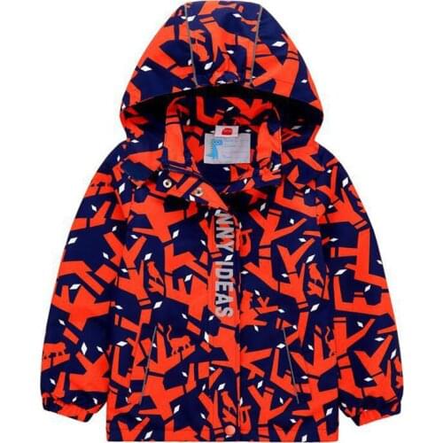 Jacket for Boys Children Clothes Kid Coat Jackets for Teenage Spring Autumn Casual Hooded Fleece Jacket Boys Geometric Outerwear