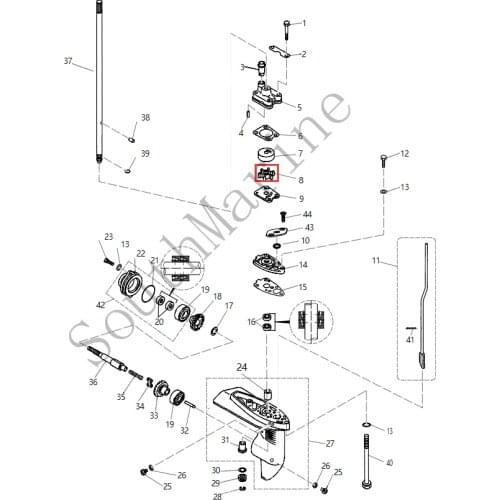 Boat Motor 6E0-44352-00 Water pump impeller for Yamaha F4 F5 outboard motor 4-stroke